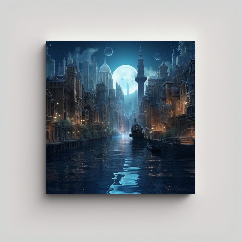 GENERICO - Pintura Decorativa De Ciudad Fantástica En El 60x60 Cm