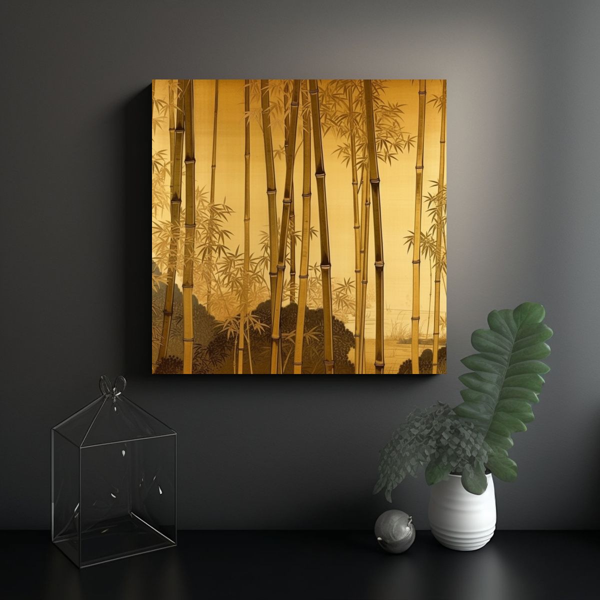 GENERICO - Pintura Decorativa En Bastidor Estilo Dinastía 90x90 Cm.