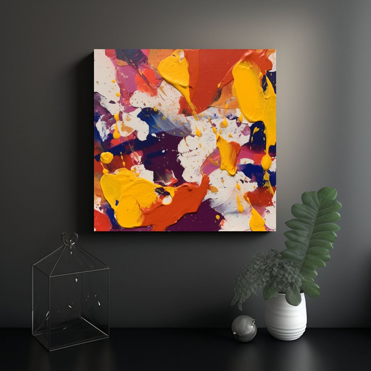 GENERICO - Pintura Al óleo Minimalista Moderna Sobre Papel 60x60 Cm