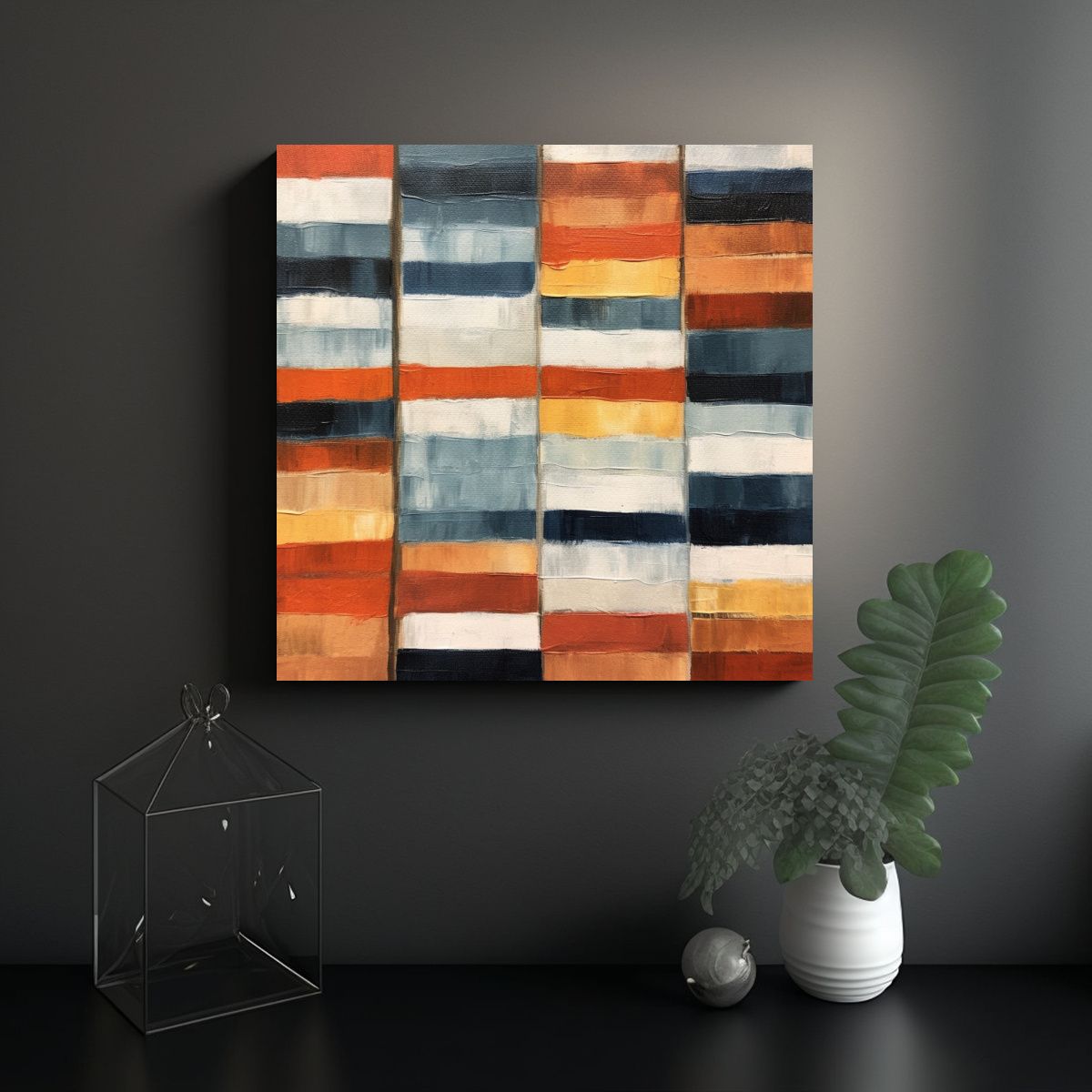 GENERICO - Pintura Al óleo Minimalista Expresiva 60x60 Cm