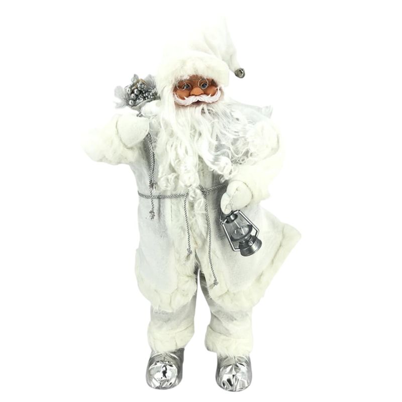 BAUL MAGICO - Viejo Pascuero Muñeco De Navidad 50 Cm Blanco