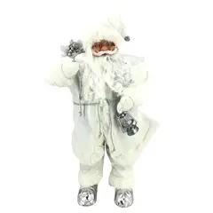 BAUL MAGICO - Viejo Pascuero Muñeco De Navidad 50 Cm Blanco