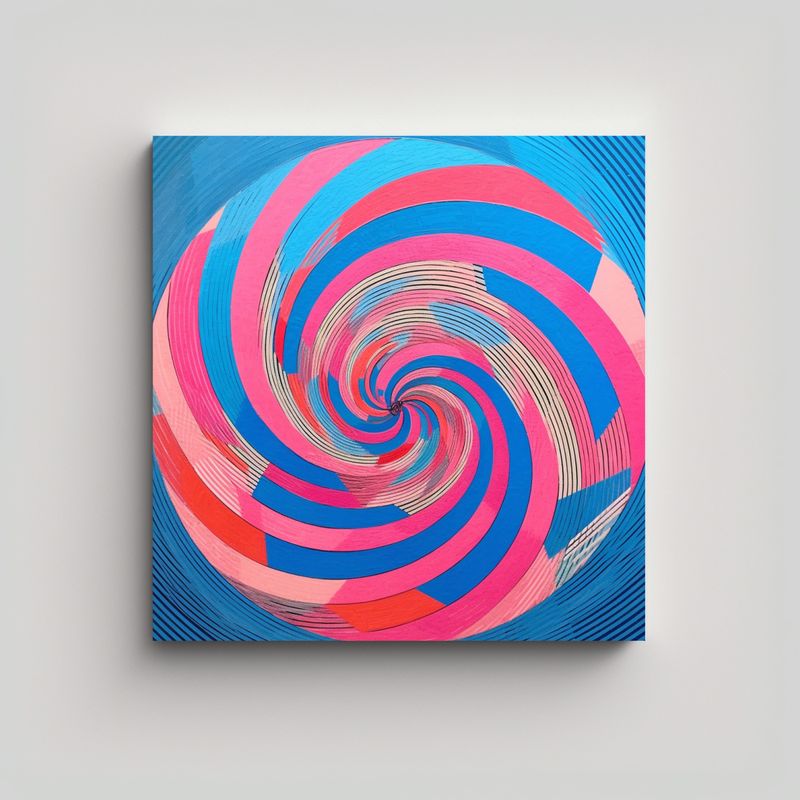 GENERICO - Pintura Op Art Moderna Minimalista Que Expresa 70x70 Cm