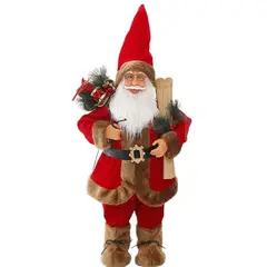 BAUL MAGICO - Viejo Pascuero Muñeco De Navidad 35 Cm Rojo