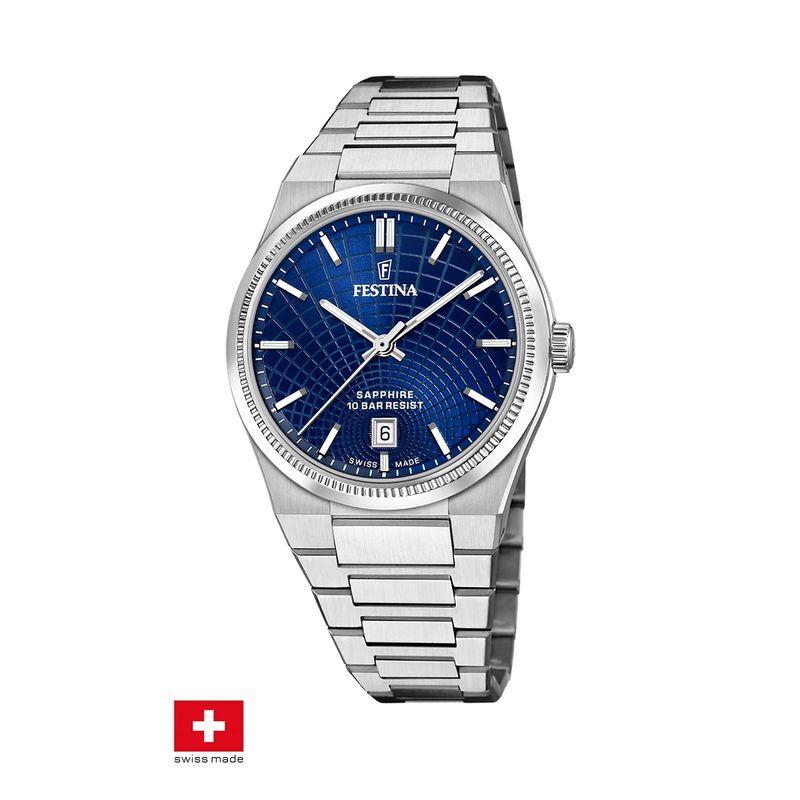 FESTINA SWISS - Reloj F20051/4 Festina Swiss Azul Hombre Rive Collection