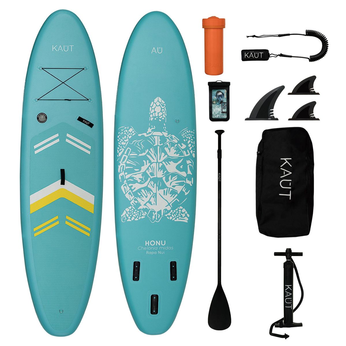 KAUT - Stand Up Paddle Inflable 11´ 6 Triple Quilla Capa Reforzada - Honu