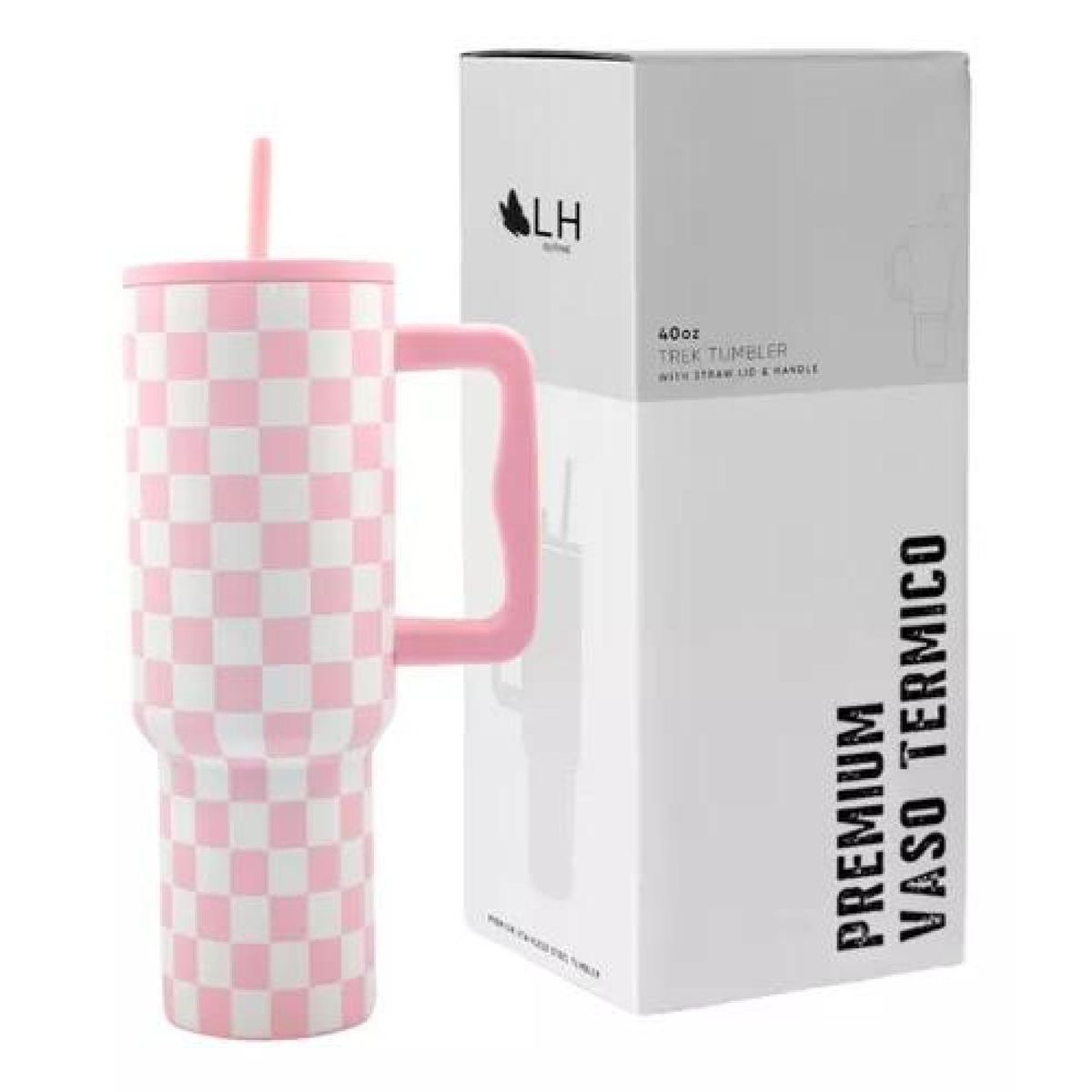 GENERICO - Vaso térmico mug 1200 lt acero inoxidable jaque mate rosa