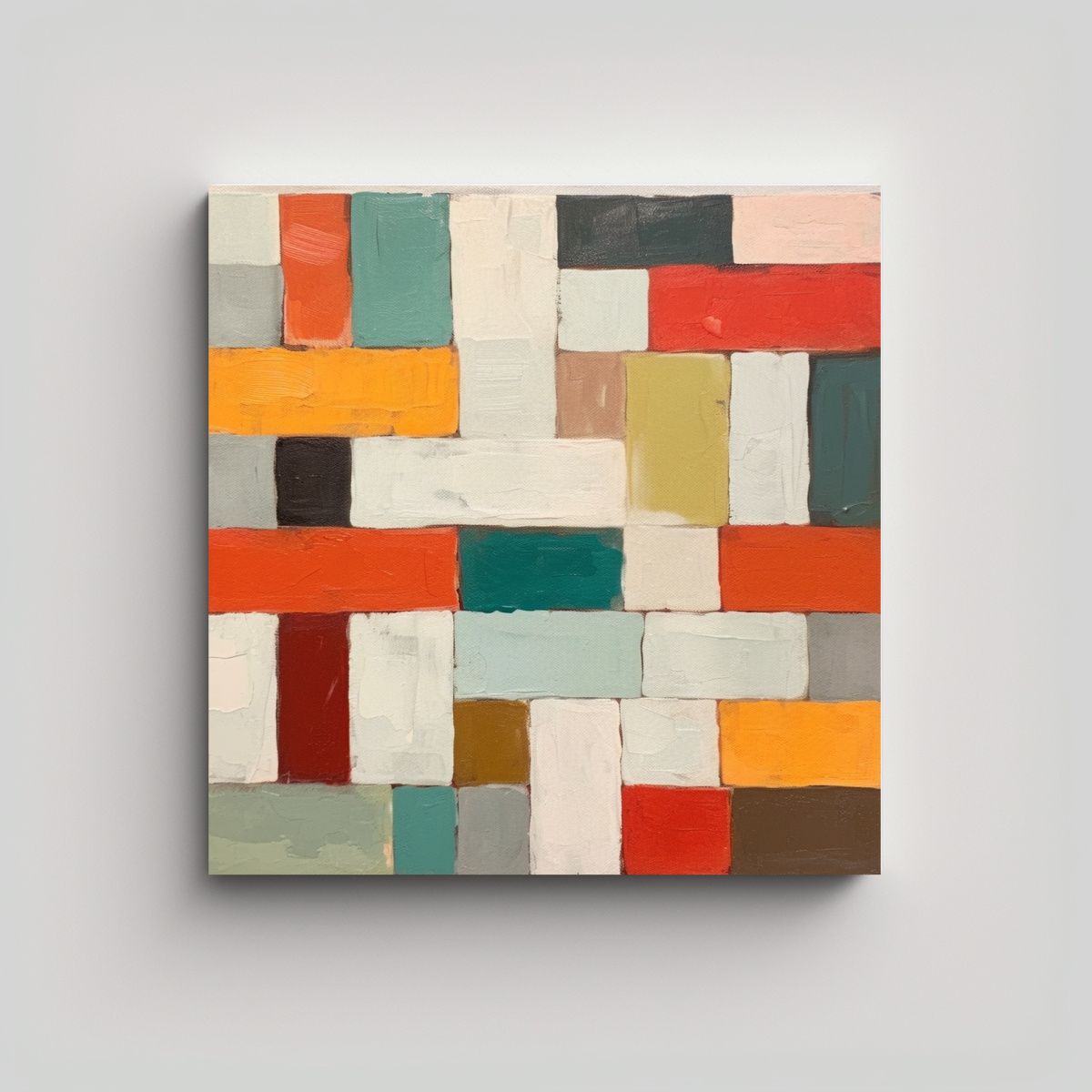 GENERICO - Pintura Minimalista Acrílica En Papel Rugoso: 80x80 Cm