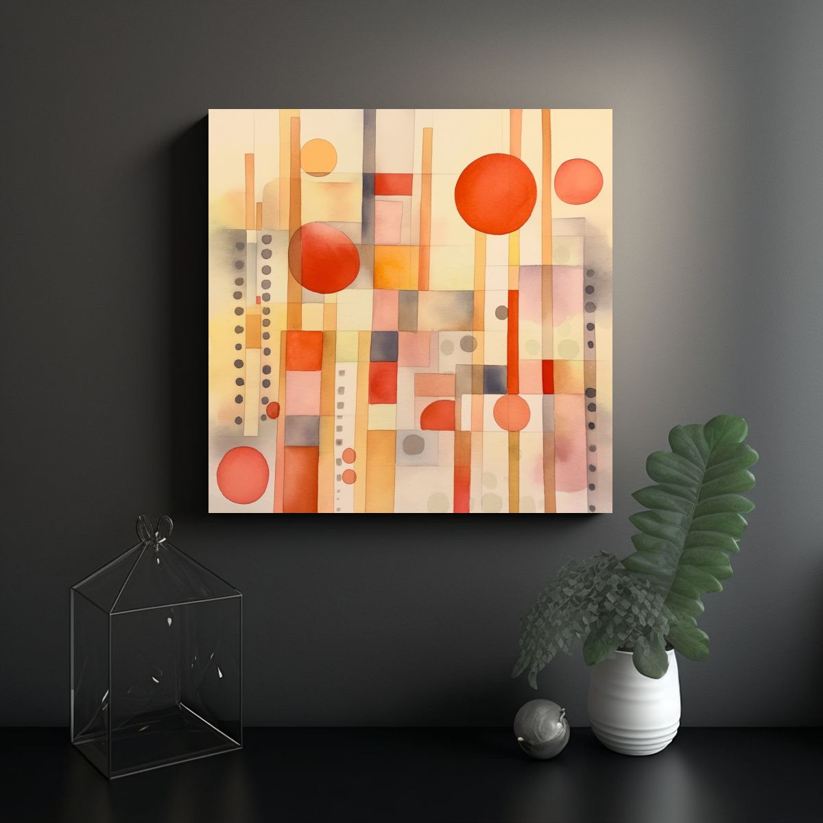 GENERICO - Pintura Acuarela Minimalista Moderna Expresiva 70x70 Cm
