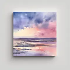 GENERICO - Acuarela Minimalista En Papel: Visión De Líneas 60x60 Cm