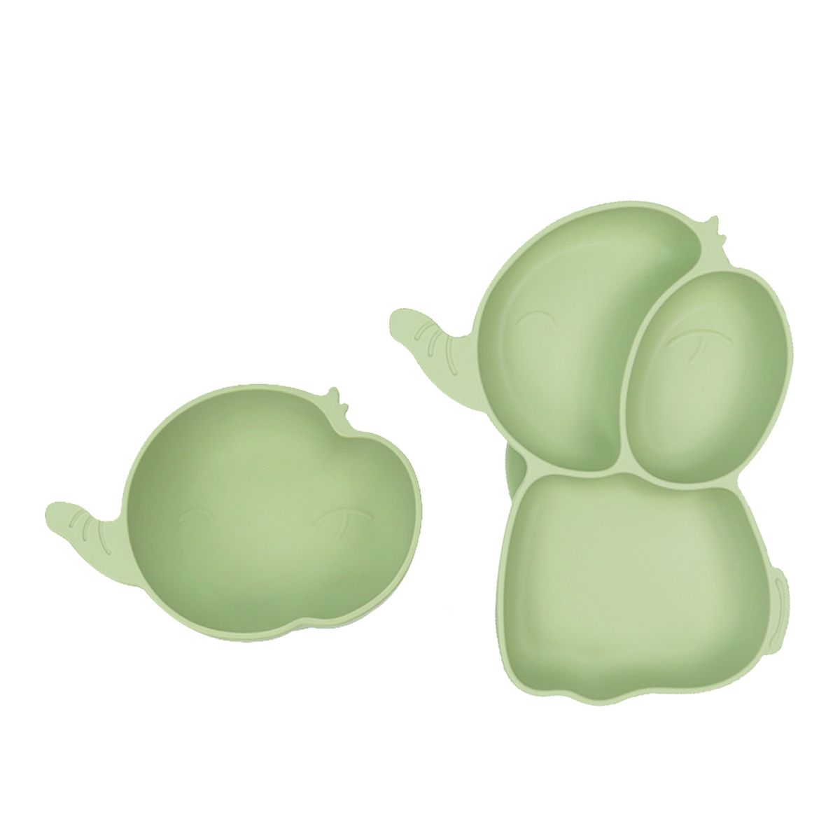 BEBESIT - Set Alimentacion Elefante Silicona Verde