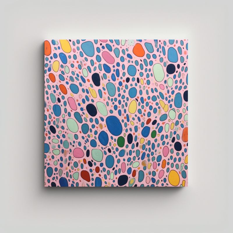 GENERICO - Cuadro Tela Canvas Motivo Arte Ebru Moderno 60x60 Cm