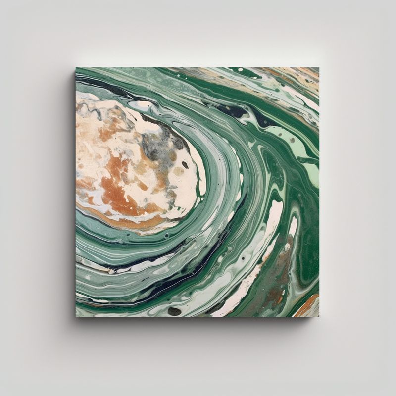 GENERICO - Pintura Acuarela En Bastidor: Perspectiva Moderna 80x80 Cm