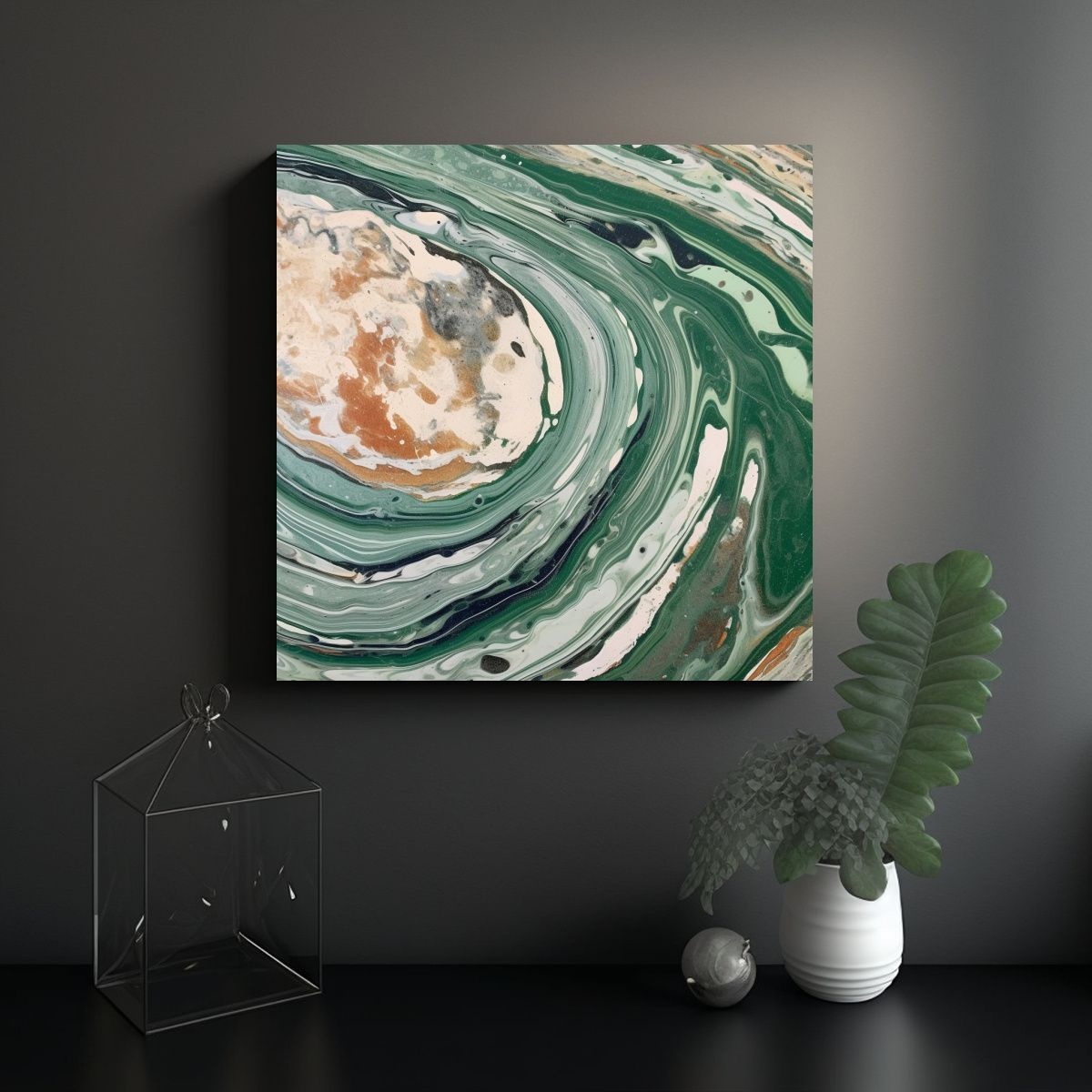 GENERICO - Pintura Acuarela En Bastidor: Perspectiva Moderna 60x60 Cm