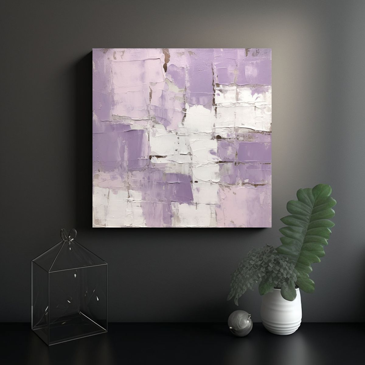 GENERICO - Obra Arte Acuarela Moderna Minimalista Expresando 90x90 Cm