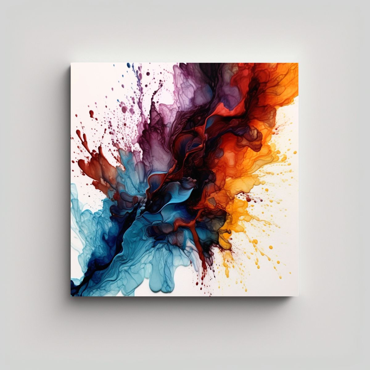 GENERICO - Cuadro Minimalista De Tinta Fluida Expresando La 70x70 Cm