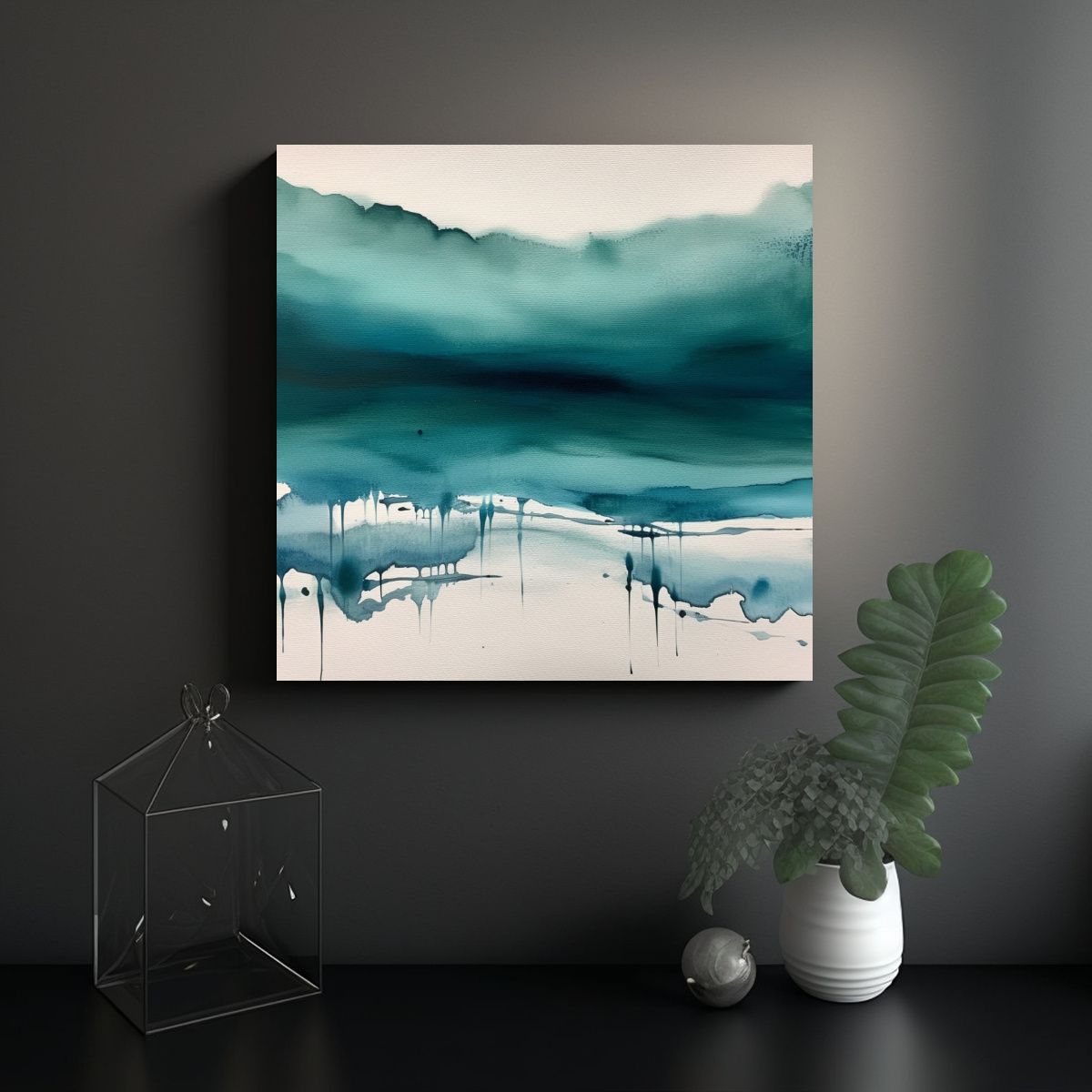 GENERICO - Cuadro Abstracto Expresión Armoniosa En Tinta 70x70 Cm