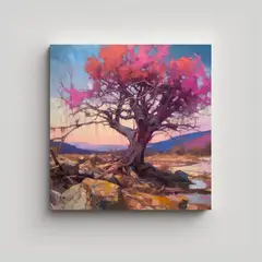 GENERICO - Pintura De árbol Antiguo En Estilo De Andreas 90x90 Cm