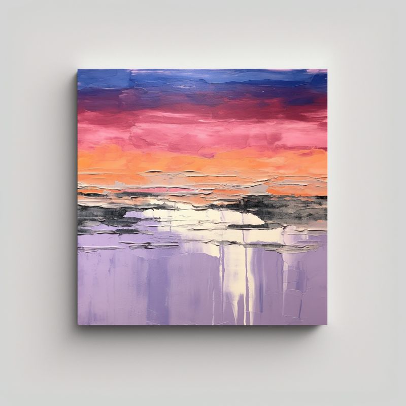 GENERICO - Pintura Abstracta Minimalista: Líneas 90x90 Cm