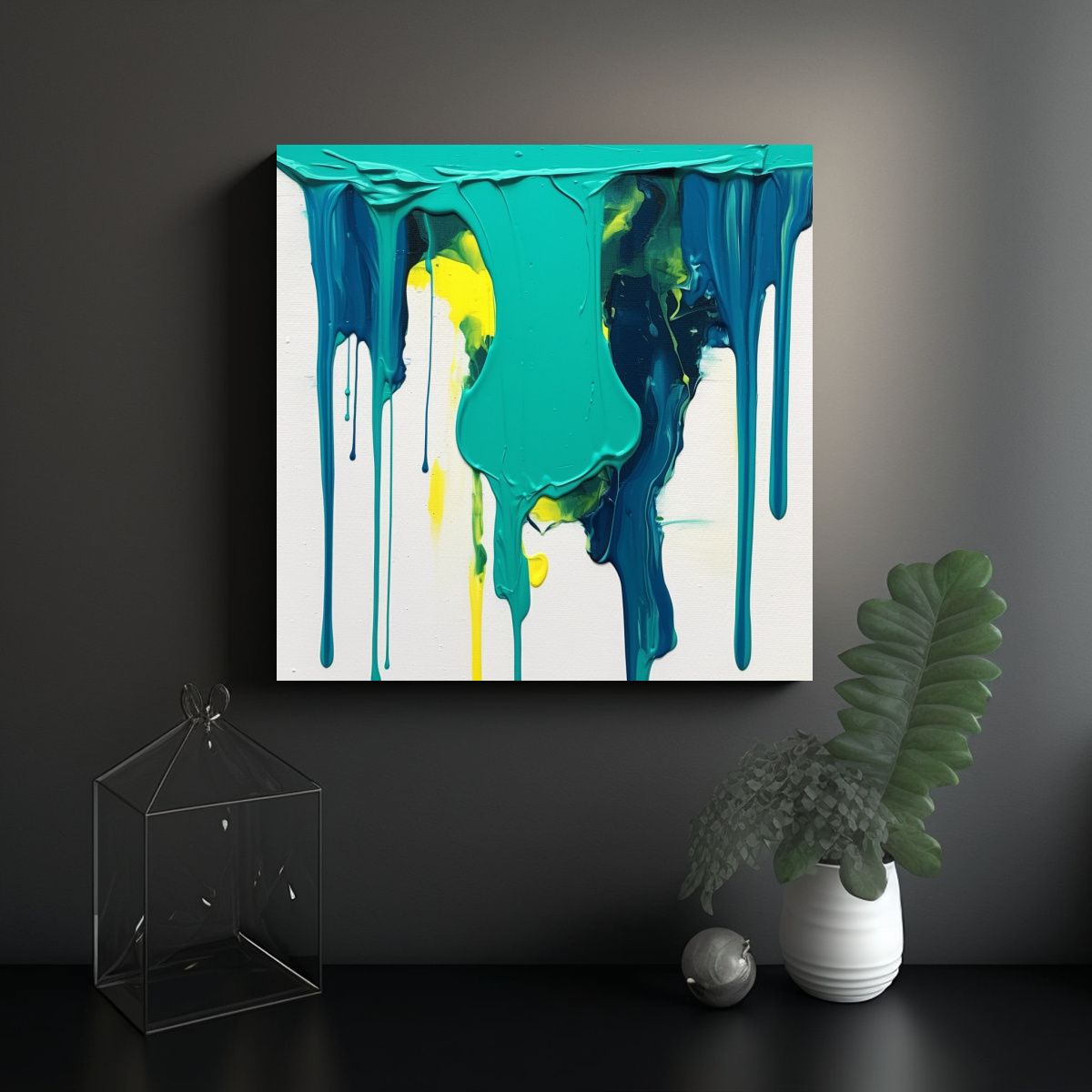 GENERICO - Pintura Fluida Minimalista Moderna Expresando 80x80 Cm