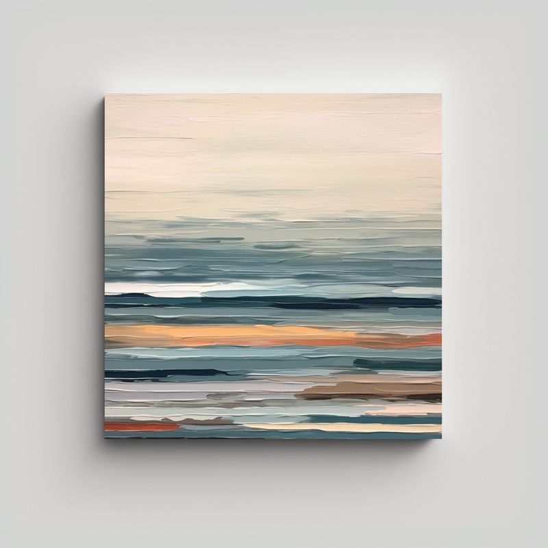 GENERICO - Cuadro Minimalista Cromo Líquido Moderno 70x70 Cm