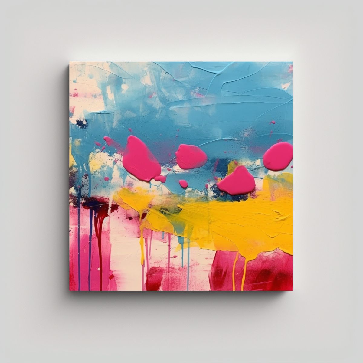 GENERICO - Cuadro Moderno Impactante De Collage En Técnica 60x60 Cm