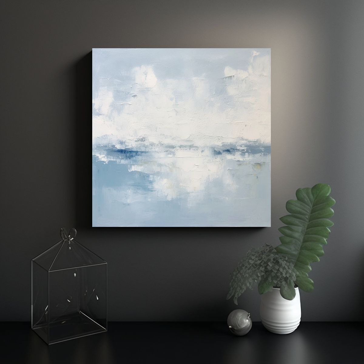 GENERICO - Pintura Al óleo Minimalista En Lienzo: Finas 90x90 Cm