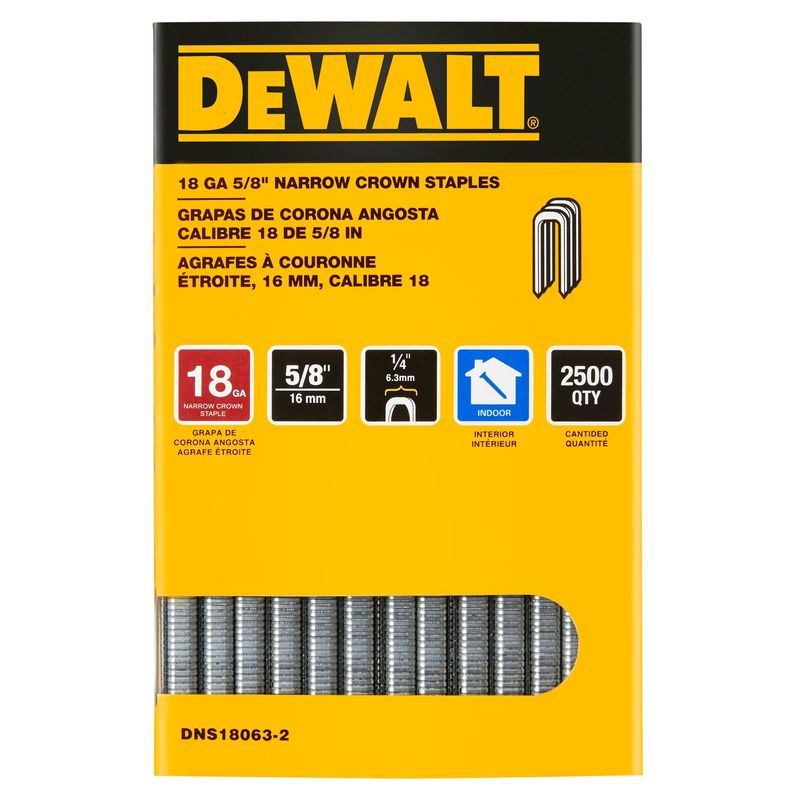 DEWALT - Caja 2500 grapas cabeza angosta 5/8"x1/4" DEWALT DNS18063-2