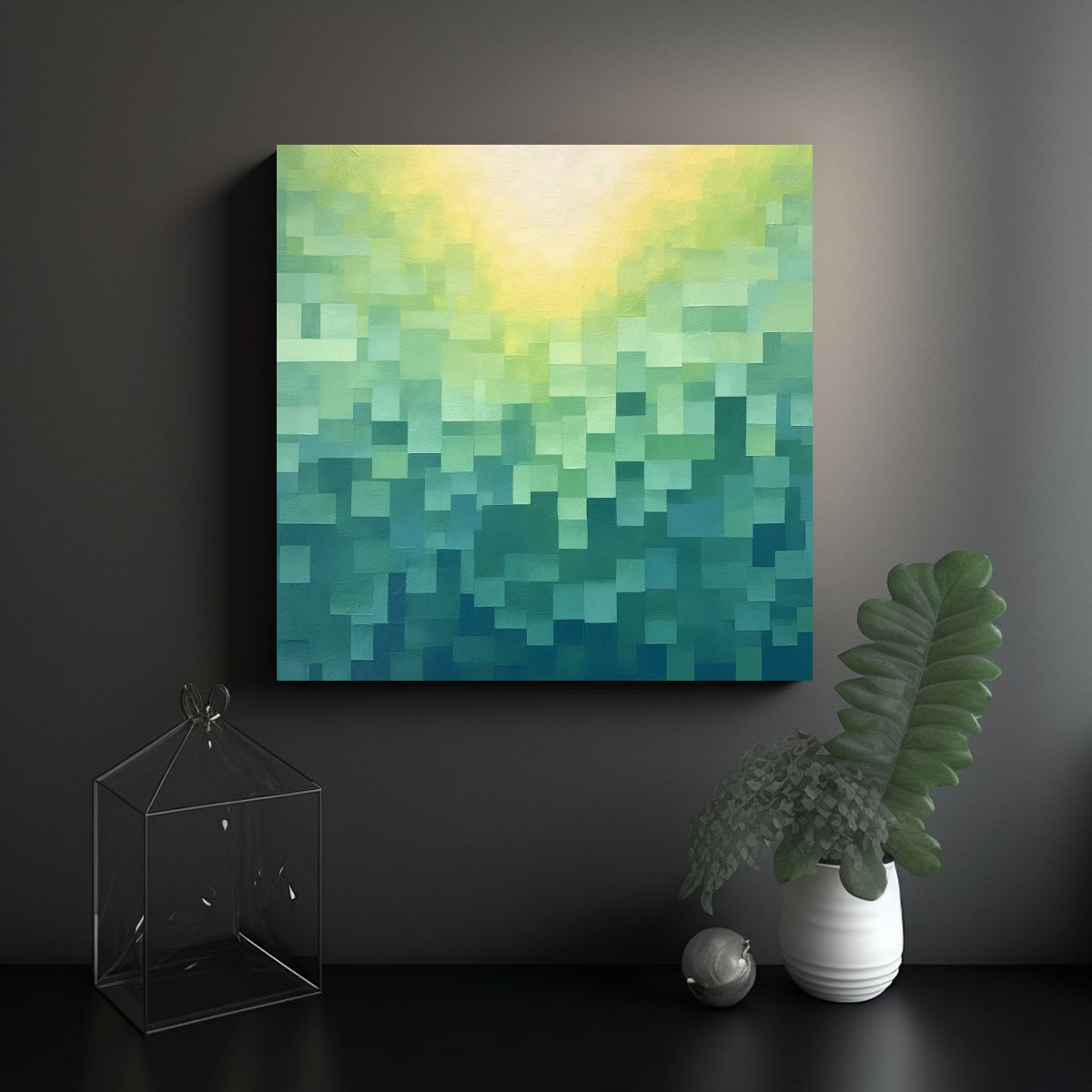 GENERICO - Venta Arte Simetría: Cuadro óleo Moderno 90x90 Cm.