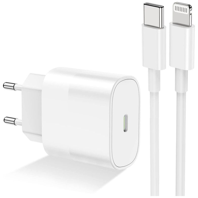 QIHANG - Cargador Iphone Rápido Con Cable 20w PD