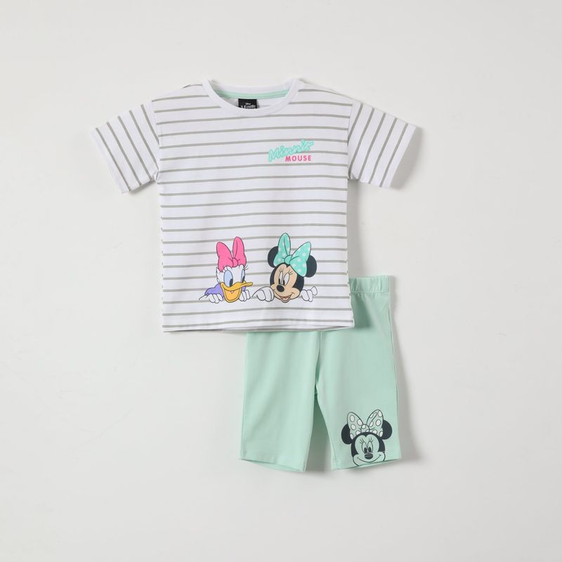 DISNEY - Conjunto Niña Rayas Minnie Blanco Disney