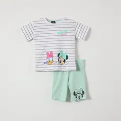 DISNEY - Conjunto Niña Rayas Minnie Blanco