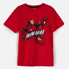 MARVEL - Polera Manga Corta Niño Iron Man Avengers Rojo