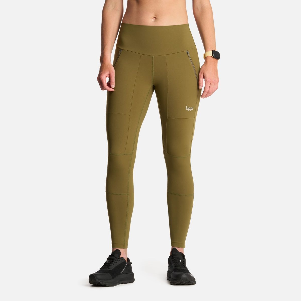 LIPPI - Calza Mujer PureTrek Q-Dry Leggings Verde Oliva Lippi