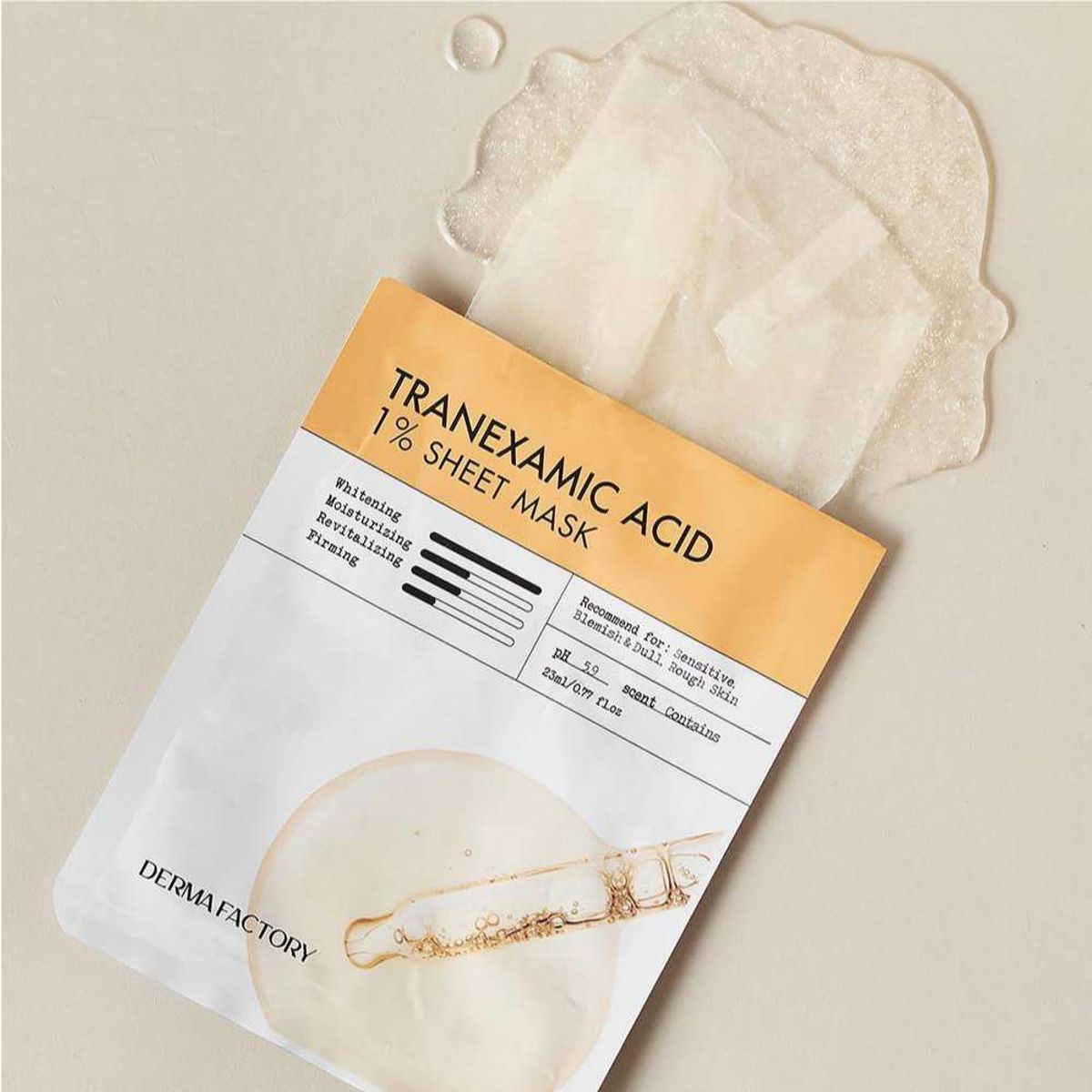 DERMAFACTORY - Mascarilla facial iluminadora ácido tranexámico niacinamida
