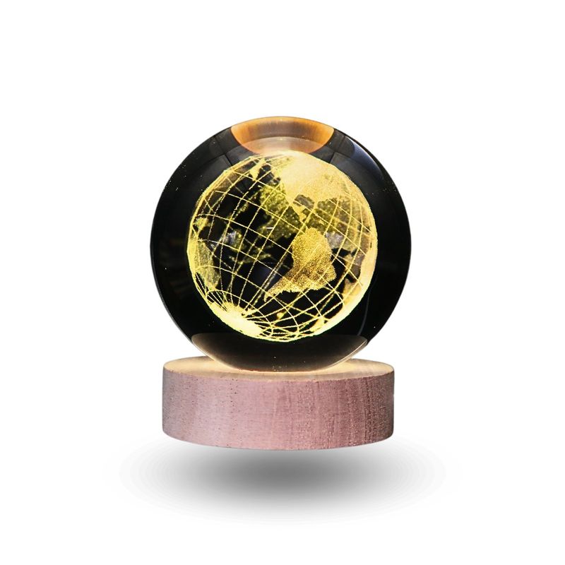 SOLEIO - Lampara Bola De Cristal LED RGB Colores Mundo