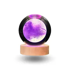 SOLEIO - Lampara Bola De Cristal LED RGB Colores Luna