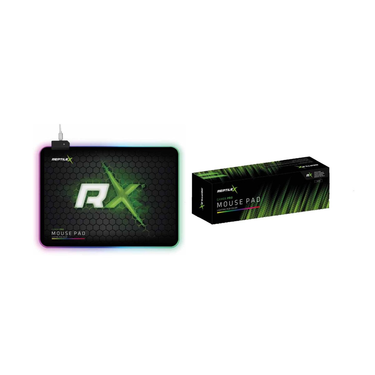 REPTILEX - Mouse Pad Gamer Iluminación Rgb 35x25cms - PS