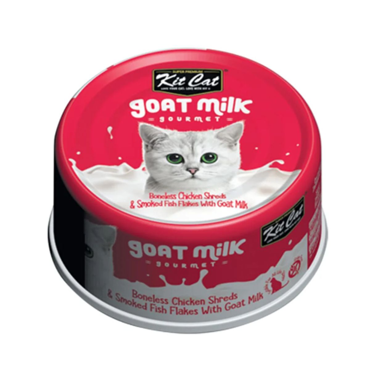 KITCAT - Lata Kit Cat Goat Milk Gourmet Chicken & Smoked Fish 70gr