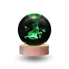SOLEIO - Lampara Bola De Cristal LED RGB Colores Gato