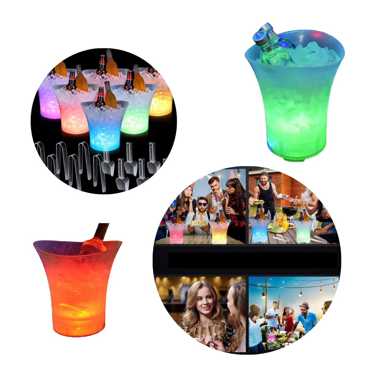 MR ICE BUCKET - Hielera Parlante Luces Led Cubetera Bar Fiesta