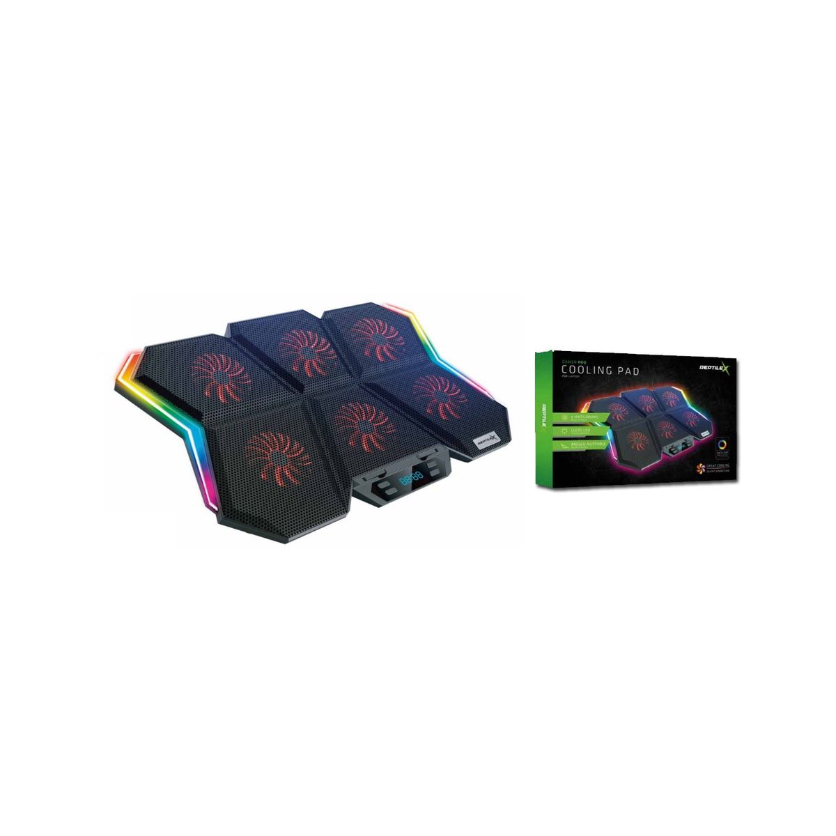 REPTILEX - Base 6 Ventiladores Notebook Gamer Pro Reptilex - SC
