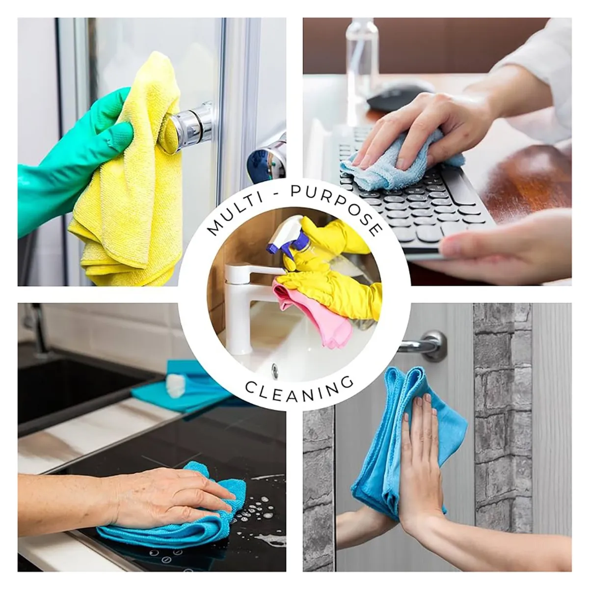 BELKRA - Paño Toalla Microfibra Multiuso Pack X 12 Secado Auto Casa