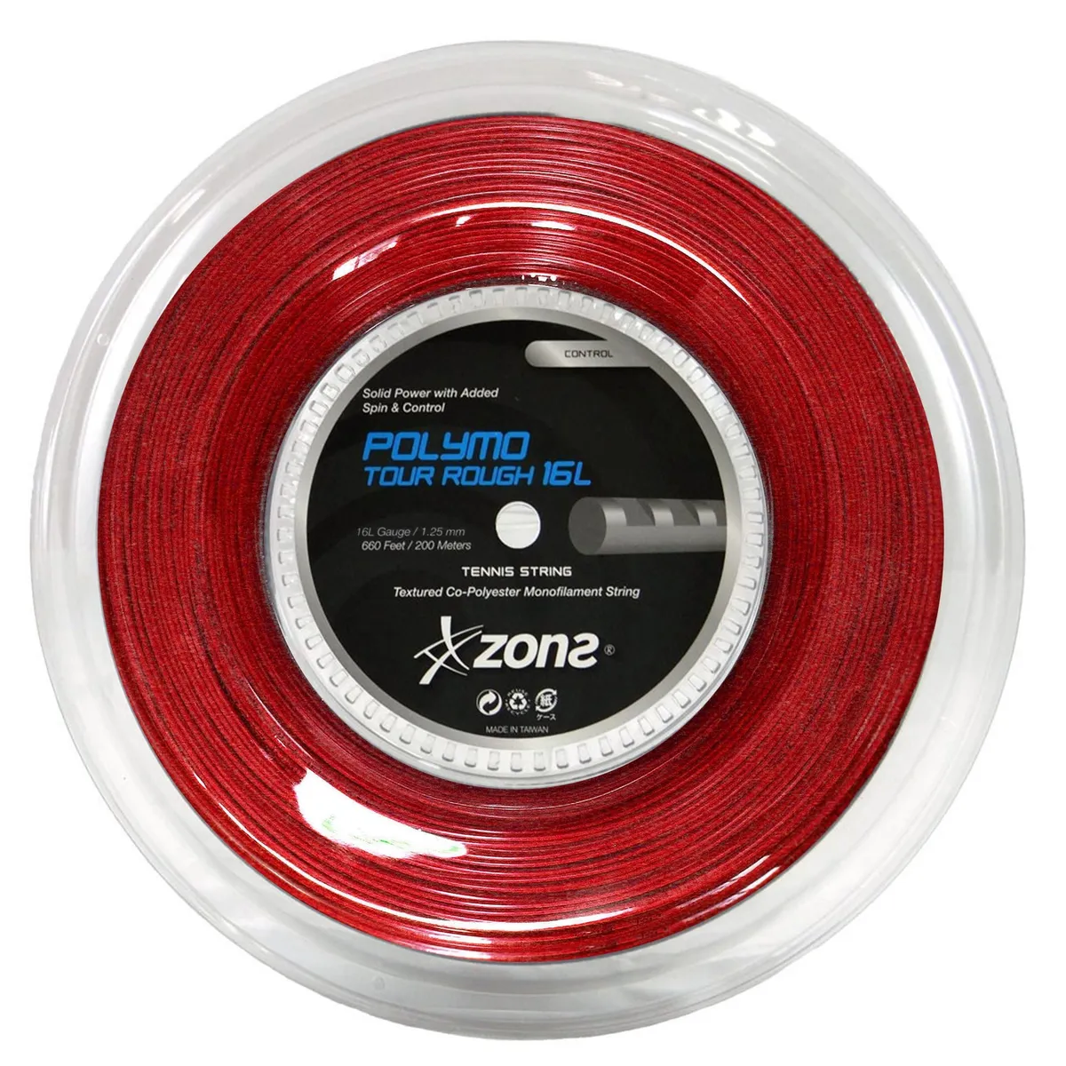 ZONS - Rollo Cuerda Tenis Zons Polymo Tour Rough 1.25 / 16L Rojo