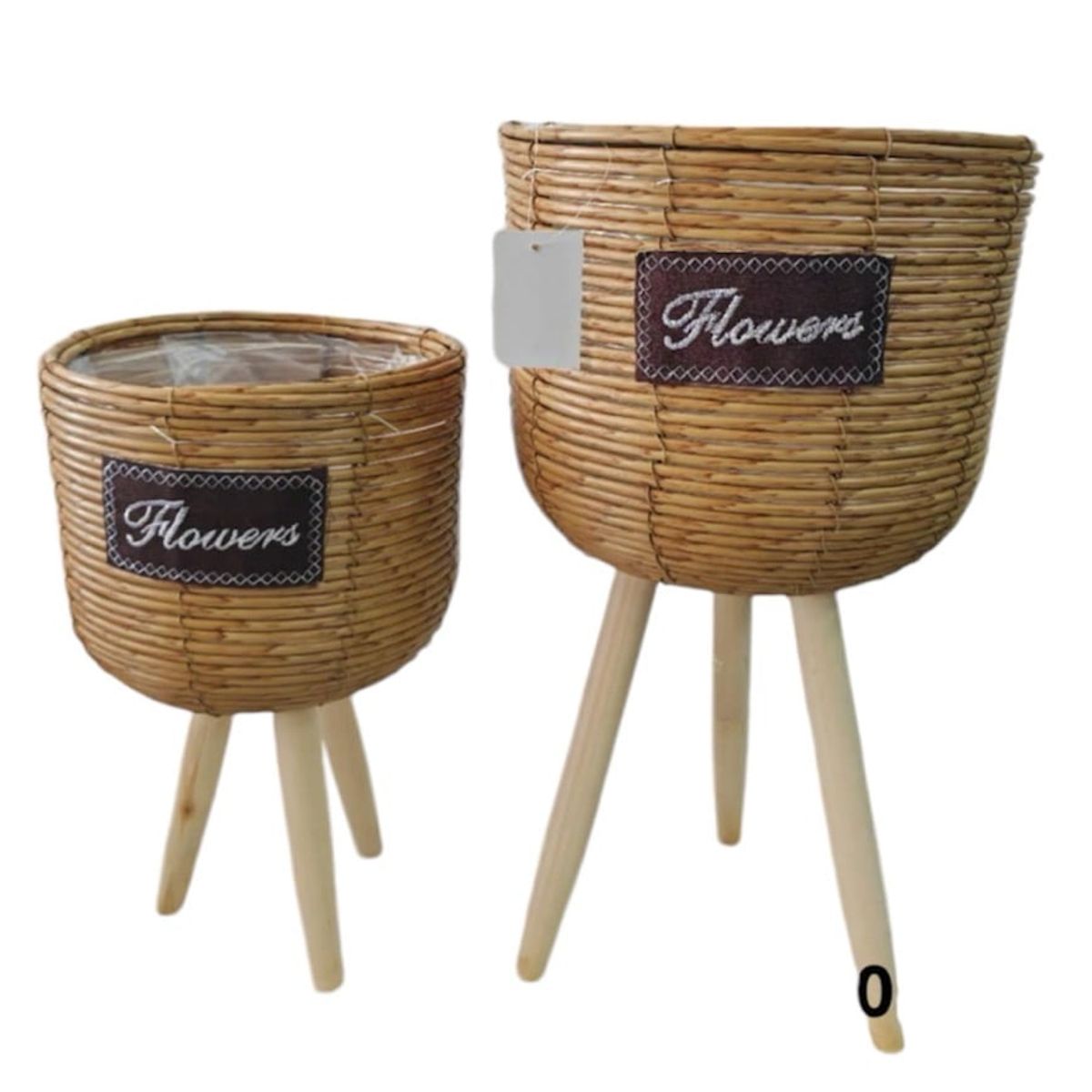 GENERICO - Set 2 Porta Macetero Pedestal Maceta Plantas 25x22cm 45x16cm.