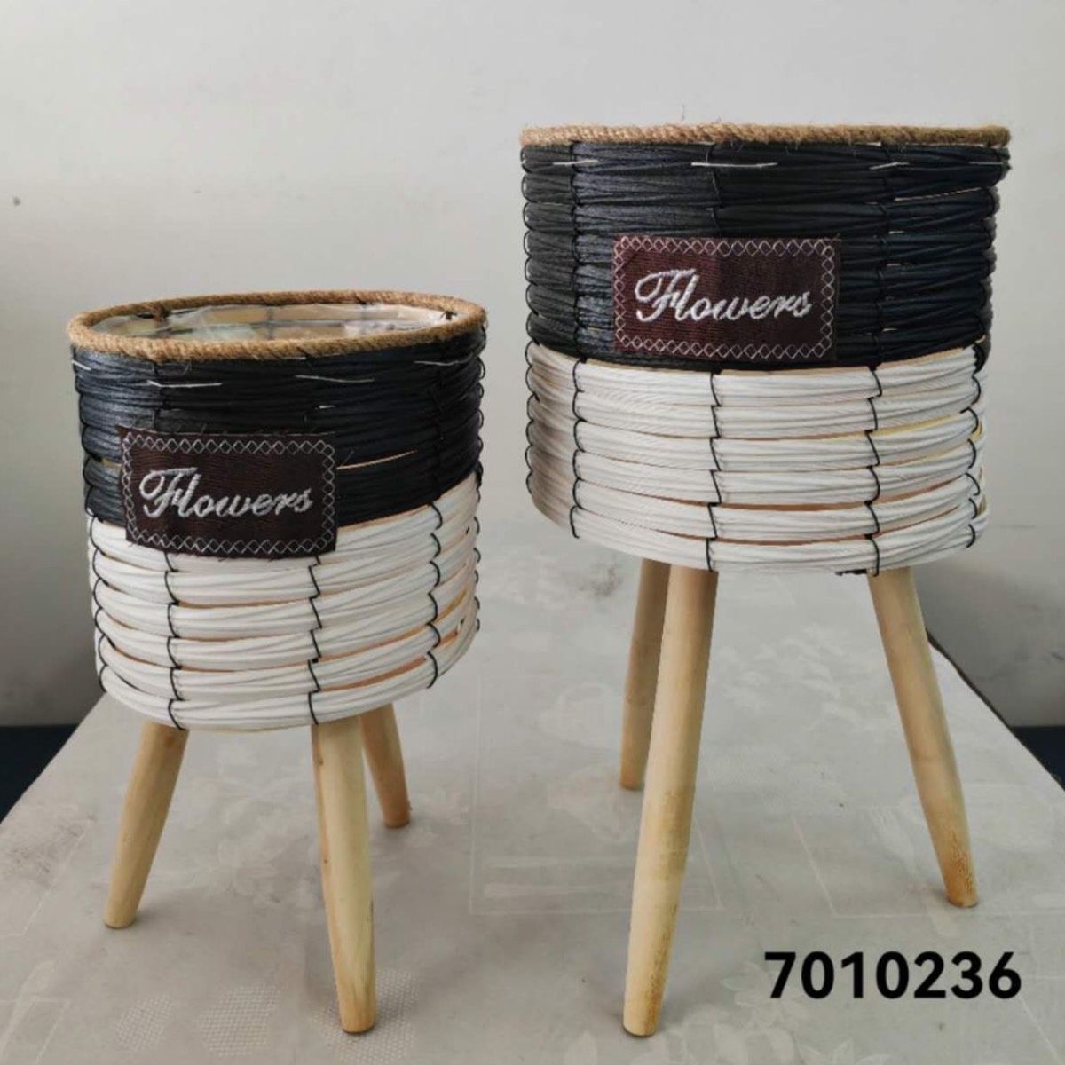 GENERICO - Set 2 Porta Macetero Pedestal Maceta Plantas 25x20cm 44x24cm A3