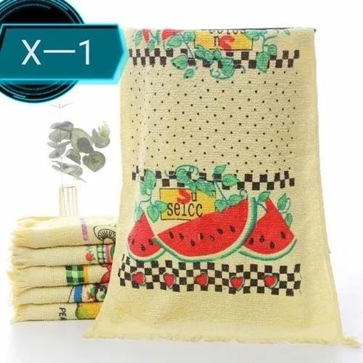 GENERICO - Set de 12 paños de cocina con fleco toalla