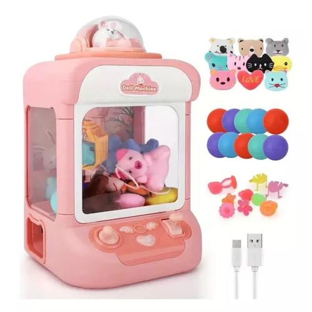 GENERICO - Mini Máquina Atrapa Peluches  Color Rosado