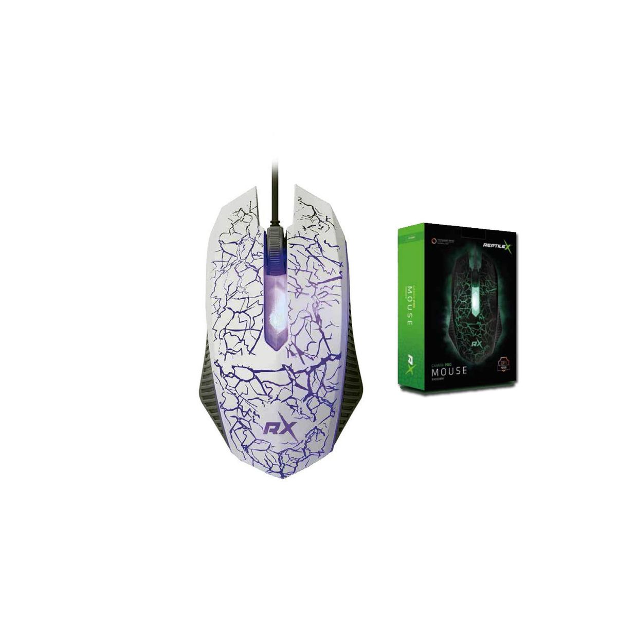 REPTILEX - Mouse Gamer Pc Usb Retroiluminado Blanco - SC