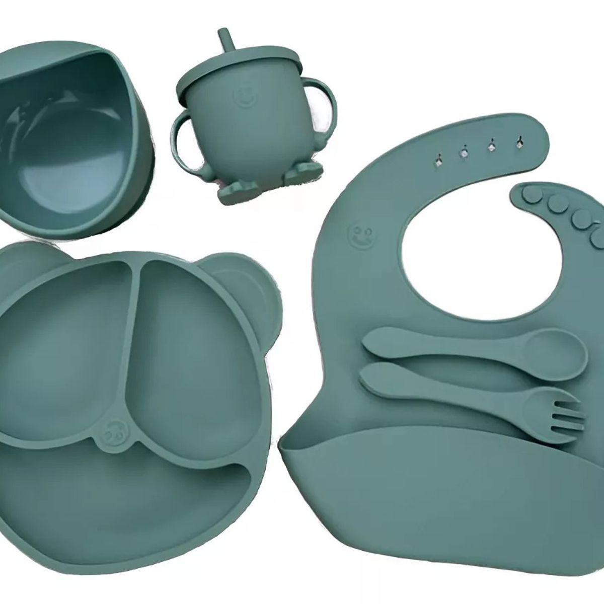 GENERICO - Set Alimentación Silicona Libre Bpa 6 Piezas Antideslizante